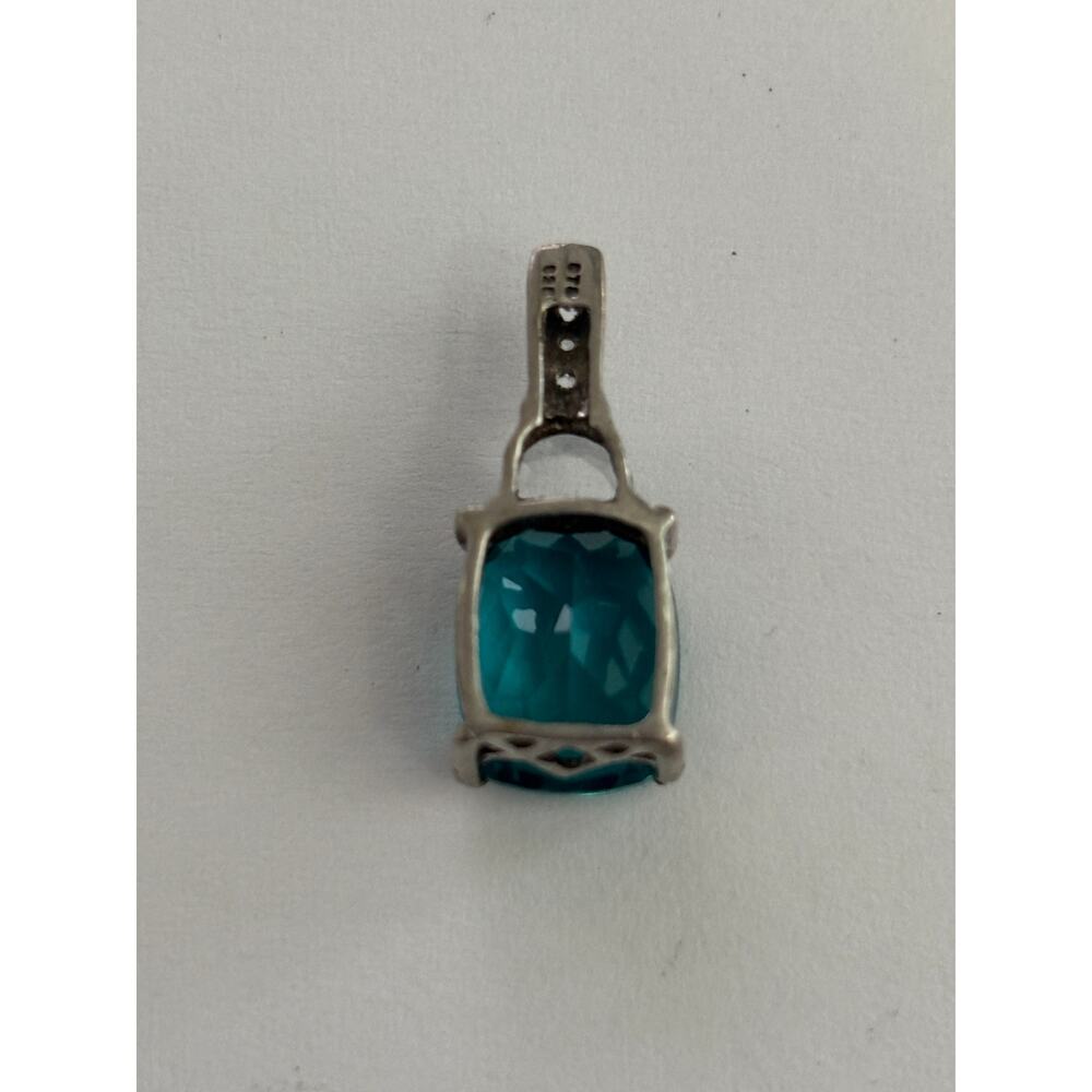 Chuck Clemency Sterling Silver Blue Gemstone Pendant - Picture 3 of 4